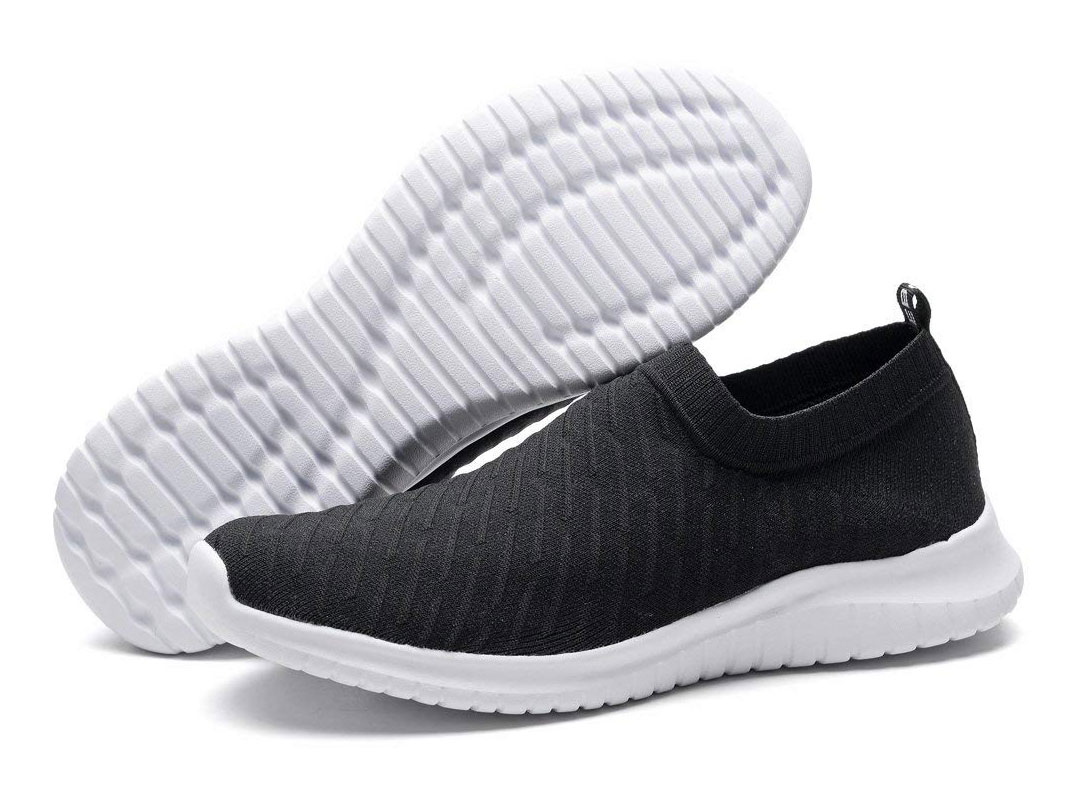 black slip on tennis shoes